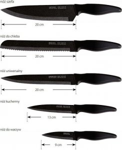 Smile Zestaw noży w bloku Smile SNS-6 6-elementowy czarny 3