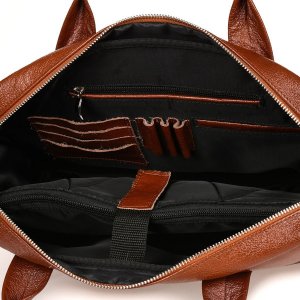Torba Beltimore Skórzana torba na laptop duża męska pojemna premium Beltimore brązowa J13 4