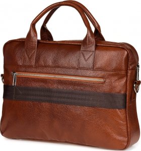 Torba Beltimore Skórzana torba na laptop duża męska pojemna premium Beltimore brązowa J13 6