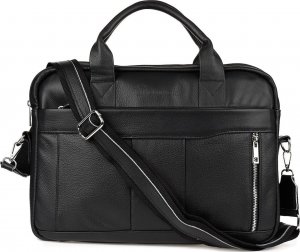 Torba Beltimore Skórzana torba na laptop duża męska pojemna premium Beltimore czarna J13 5