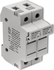 Qoltec Podstawa bezpiecznikowa + bezpiecznik DC | 2P | 1000V | 20A | 10x38 | solar 1