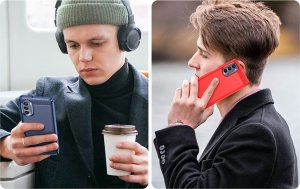 Hurtel Carbon Case etui do Motorola Moto G62 5G elastyczny silikonowy karbonowy pokrowiec czarne 9