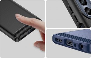 Hurtel Carbon Case etui do Motorola Moto G62 5G elastyczny silikonowy karbonowy pokrowiec czarne 10