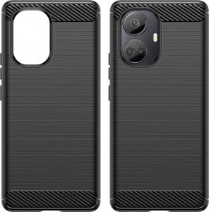 Hurtel Carbon Case etui do Realme 10 Pro+ elastyczny silikonowy karbonowy pokrowiec czarne 1