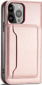 Hurtel Magnet Card Case etui Samsung Galaxy S23 pokrowiec z klapką portfel podstawka różowe 10