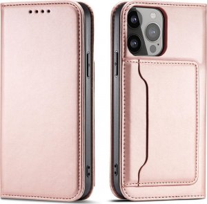 Hurtel Magnet Card Case etui Samsung Galaxy S23+ pokrowiec z klapką portfel podstawka różowe 1