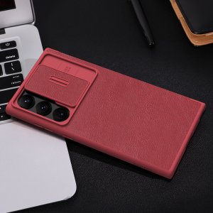 Nillkin Nillkin Qin Leather Pro Case etui Samsung Galaxy S23 Ultra pokrowiec z klapką osłona na aparat czarne 3