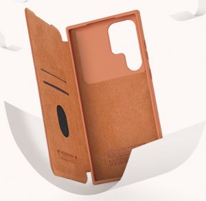 Nillkin Nillkin Qin Leather Pro Case etui Samsung Galaxy S23 Ultra pokrowiec z klapką osłona na aparat czarne 10