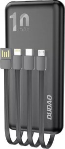 Powerbank Dudao Dudao K6Pro uniwersalny powerbank 10000mAh z kablem USB, USB Typ C, Lightning czarny (K6Pro-black) 1