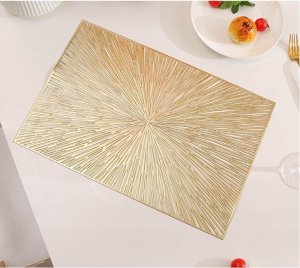 Carla Podkładka na stół 45x30 cm prostokątna mata ażurowa złota MP14 1