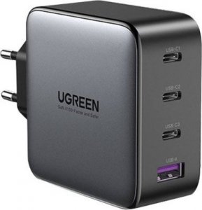 Ładowarka Ugreen Ładowarka sieciowa UGREEN CD226, 3x USB-C, 1x USB-A, GaN, PD3.0, QC4+, 100W + kabel 1.5m (szary) 1