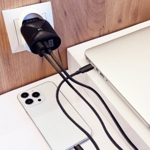 Ładowarka Braders Ładowarka Sieciowa GaN 65W z portami USB, USB C wspiera szybkie ładowanie czarna (WWCGM1) 8