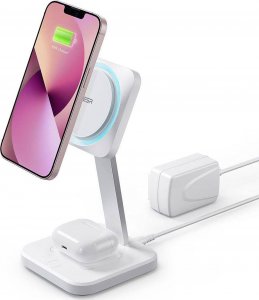 Ładowarka ESR Ładowarka Bezprzewodowa 2w1 do Apple iPhone + AirPods ESR Halolock Cryoboost biała 1