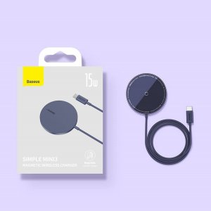Ładowarka Baseus Ładowarka bezprzewodowa magnetyczna Baseus Simple Mini3 15W (fioletowa) 5