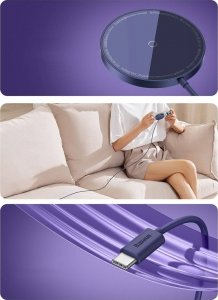 Ładowarka Baseus Ładowarka bezprzewodowa magnetyczna Baseus Simple Mini3 15W (fioletowa) 7