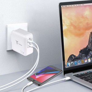 Ładowarka 4kom.pl Ładowarka sieciowa Mega Gan Szybkie ładowanie Power Delivery PD Quick Charge QC 65W USB USB-C Type C Biała 3