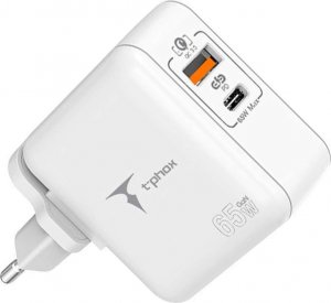 Ładowarka 4kom.pl Ładowarka sieciowa Mega Gan Szybkie ładowanie Power Delivery PD Quick Charge QC 65W USB USB-C Type C Biała 9