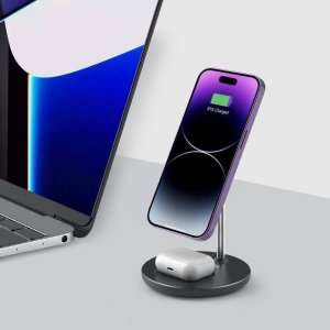 Ładowarka Tech-Protect Ładowarka bezprzewodowa Tech-protect QI15W-A21 2in1 Magnetic MagSafe Wireless Charger Black 5