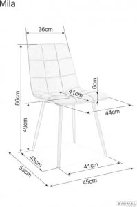 Signal Krzesło MILA D VELVET beżowe/dąb SIGNAL 3