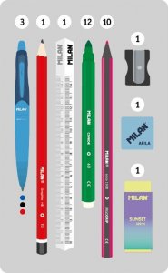 Piórnik Milan Multipiórnik owalny z 4 piórnikami MILAN SUNSET czarny 2