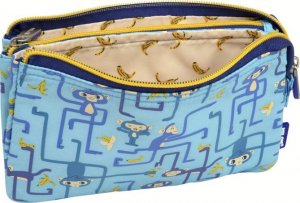 Piórnik Milan Piórnik 5 komorowy MILAN TANGLED MONKEYS niebieski 2