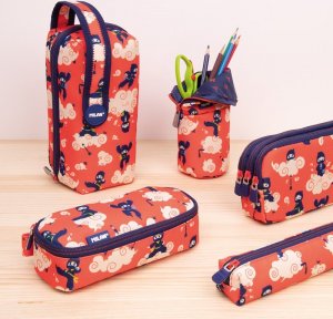 Piórnik Milan Piórnik owalny usztywniany  NINJUTSU czerwony 3