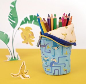 Piórnik Milan Piórnik stojący MILAN TANGLED MONKEYS niebieski 3