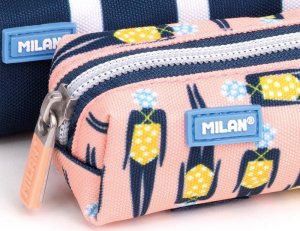 Piórnik Milan Piórniki mini kwadratowy  SWIMS 2 różowo - żółty 3