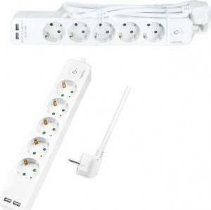 Listwa zasilająca LogiLink LogiLink 5 gniazd 1.5m biała 5