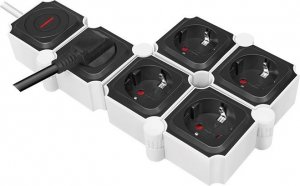 Listwa zasilająca LogiLink przeciwprzepięciowa 5 gniazd 1.5 m czarna (LPS277) 2