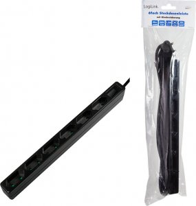 Listwa zasilająca LogiLink LPS przeciwprzepięciowa 6 gniazd 1.5 m czarna (LPS231B) 5