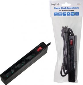 Listwa zasilająca LogiLink LogiLink 3 gniazda 1.5m czarna 5