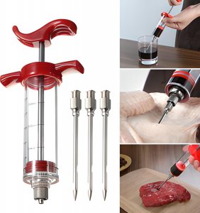 Retoo STRZYKAWKA DO MIĘSA NASTRZYKIWARKA 3 IGŁY 30 ML 5