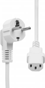 Kabel zasilający ProXtend ProXtend Power Cord Schuko Angled to C13 1M White 2