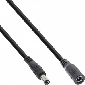 Kabel zasilający InLine InLine® DC extension cable, DC plug male/female 5.5x2.5mm, AWG 18, black, 2m 1