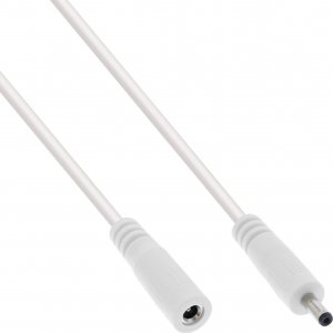 Kabel zasilający InLine InLine® DC extension cable, DC plug male/female 3.5x1.35mm, AWG 18, white, 5m 1