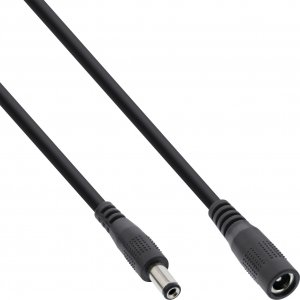 Kabel zasilający InLine InLine® DC extension cable, DC plug male/female 5.5x2.1mm, AWG 18, black, 0,5m 1