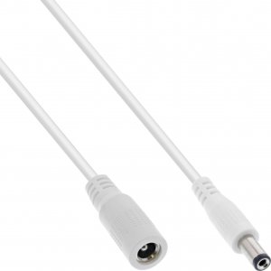 Kabel zasilający InLine InLine® DC extension cable, DC plug male/female 5.5x2.5mm, AWG 18, white, 2m 1