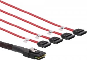 InLine InLine® SAS Connector Cable Mini SAS SFF8087 to 4x SATA Crossover OCF 0.5m 1