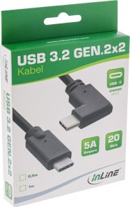 Kabel USB InLine USB-C - USB-C 0.3 m Czarny (35707W) 2
