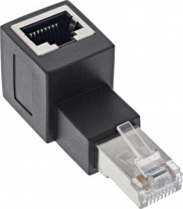 InLine InLine® patch cord adapter Cat.6A, RJ45 plug / socket, angled 90° upwards 1