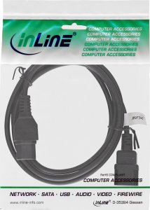 Kabel zasilający InLine InLine® Power cable extension, hot condition connector IEC-C15 straight to IEC-C14 straight, 5m, black 2
