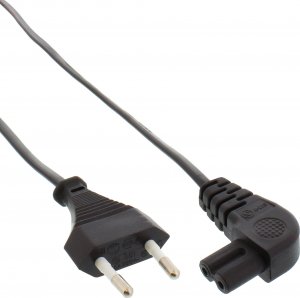 Kabel zasilający InLine InLine® Power cable, Euro plug to Euro8 plug angeled, black, 5.0m 1