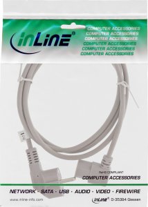 Kabel zasilający InLine InLine® Power cable, Schutzkontakt CEE7/7 angeled to 3pin IEC-C13 angeled, grey, 1.0m 2
