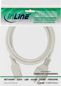 Kabel zasilający InLine InLine® Power cable, Type F straight to IEC connector, 5.0m, grey 2