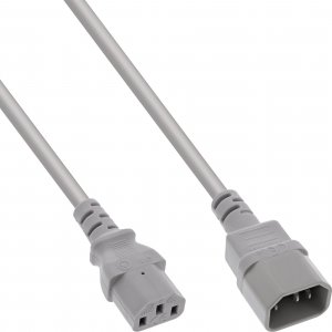 Kabel zasilający InLine InLine® Power cable extension, C13 to C14, grey, 2m 1