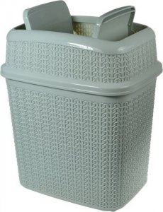 Kosz na śmieci STALMAN Kosz uchylny na śmieci 10l plecionka szary 2