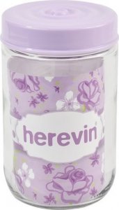 STALMAN Pojemnik szklany 660 ml z fioletową pokrywką 6