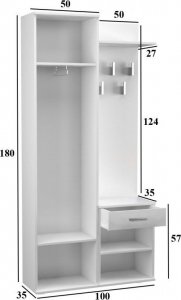 Topeshop Garderoba DUO szafa lustro czerń mat 3