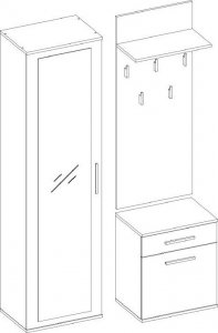 Topeshop Garderoba DUO szafa lustro czerń mat 4